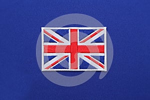 Uk flag patch on fabric