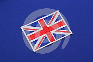Uk flag patch on fabric