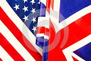 UK flag and USA Flag . Relations between countries