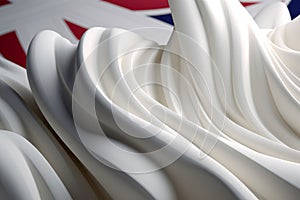 UK Flag Waves: Sleek 3D Render on White Background with Minimalist Twist