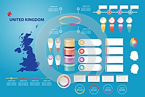 UK infographic for economic, demographic and other presentations