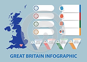 UK infographic template for economic, demographic and other presentations