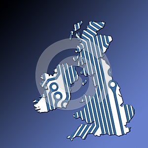 UK and Ireland map outline