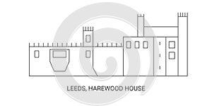 Uk, Leeds, Harewood House, travel landmark vector illustration photo