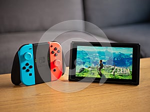 UK, March 2020: Nintendo switch The Legend of Zelda breath of the wild