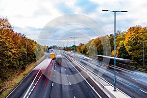 UK Motorway in Autumn