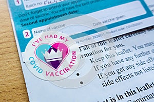 UK nhs vaccination booster jab photo