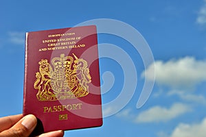 UK Passport and sky