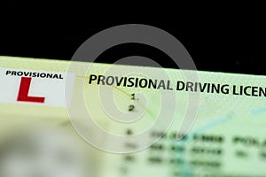 UK Provisional Driving Licence photo