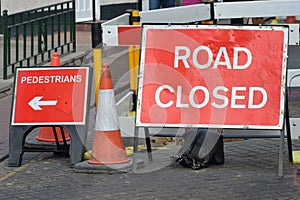 UK road closed sign