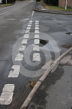 UK road junction give way road markings