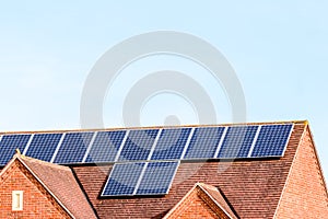 UK Solar Energy Panel on Sunny Roof