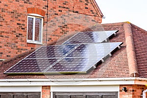 UK Solar Energy Panel on Sunny Roof