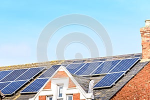 UK Solar Energy Panel on Sunny Roof