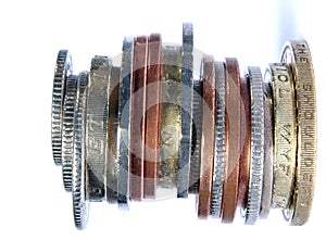 UK stack of mixed coins photo