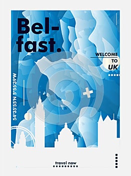 UK United Kigdom Belfast skyline city gradient vector poster photo