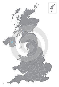 UK vector map with subdivisions