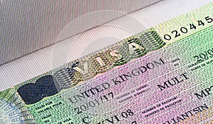 UK visa close up