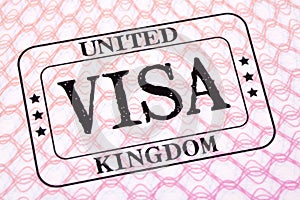 UK visa document immigration stamp passport page close up
