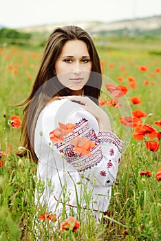 Ukainian girl in field