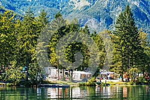 Ukanc camping site on Bohinj lake, Slovenia
