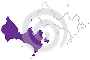 Uke island Japan, East Asia, Japanese archipelago, Amami Islands map vector illustration, scribble sketch Ukejima map photo