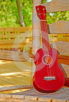 Ukele in old rocking chair