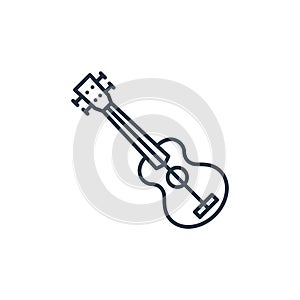 ukelele vector icon isolated on white background. Outline, thin line ukelele icon for website design and mobile, app development.