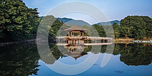Ukimido Pavilion and the reflections in the lake, Nara, Japan