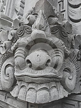 The ukiran BOME is one of the caracter in Balis Hindu which they build in every balinese house photo