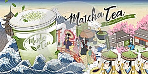 Ukiyo-e Matcha tea ads