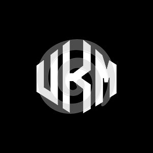 UKM letter logo design with polygon shape. UKM polygon and cube shape logo design. UKM hexagon vector logo template white and