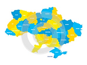 Ukraine - administrative map of oblasts photo
