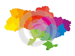 Ukraine - administrative map of oblasts photo