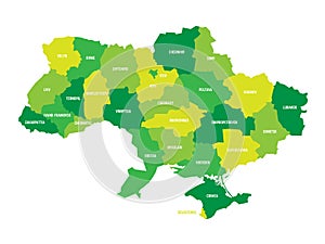 Ukraine - administrative map of oblasts photo