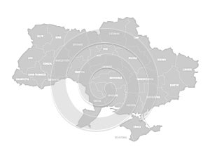 Ukraine - administrative map of oblasts photo