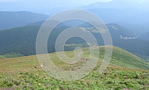 Ukraine, Carpathians, Chornohora Massif, view from the mountain Goverla