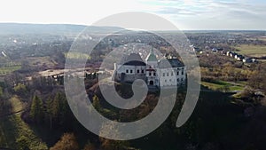 Ukraine castle in Olesko Aerial, Oleskiy zamok