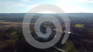 Ukraine castle in Olesko Aerial, Oleskiy zamok