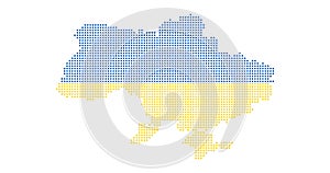 Ukraine country map made from abstract halftone dot pattern, Vector illustration isolated on white background