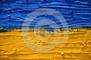 Ukraine Flag Blue and Yellow. Abstract yellow-blue background, selective focus