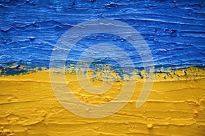 Ukraine Flag Blue and Yellow. Abstract yellow-blue background, selective focus