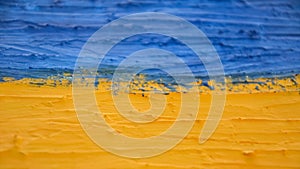 Ukraine Flag Blue and Yellow. Abstract yellow-blue background, selective focus