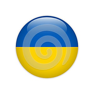 Ukraine flag on button