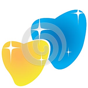 Ukraine flag icon in the shape of heart. Abstract patriotic ukrainian flag with love symbol. Blue and yellow conceptual idea -