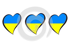 Ukraine Flag Inside Heart. Eurovision Song Contest 2017 in Ukraine. 3d Rendering