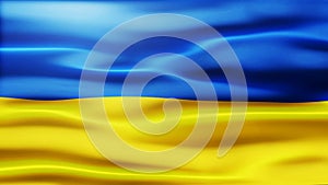 Ukraine flag silk waving 3d render illustration