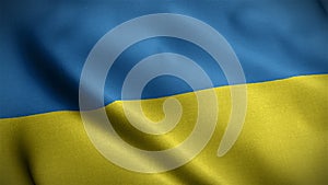 Ukraine flag silk waving 3d render seamless looped