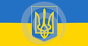 Ukraine flag trident of a emblem clipart silhouette transparent background of a