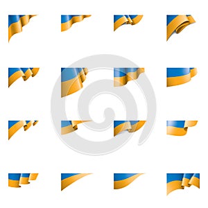 Ukraine flag, vector illustration on a white background